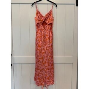 ASTR the Label Women's Floral Cutout Maxi Dress - Orange Pink Summer